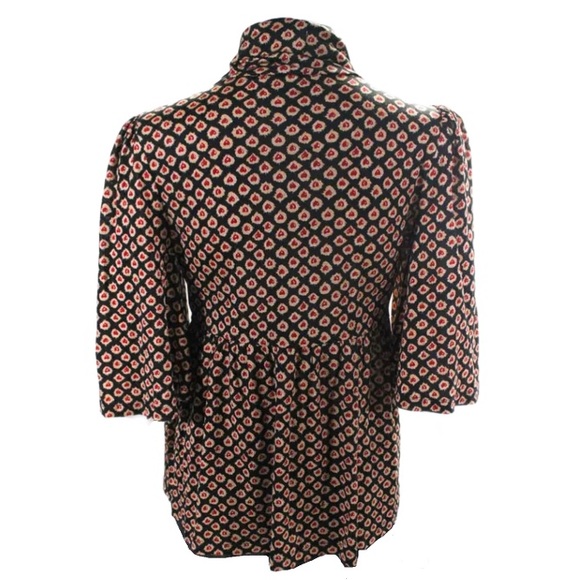 Diane Von Furstenberg Amore Red Hearts Turtleneck Top♥️🖤♥️ - Picture 2 of 10